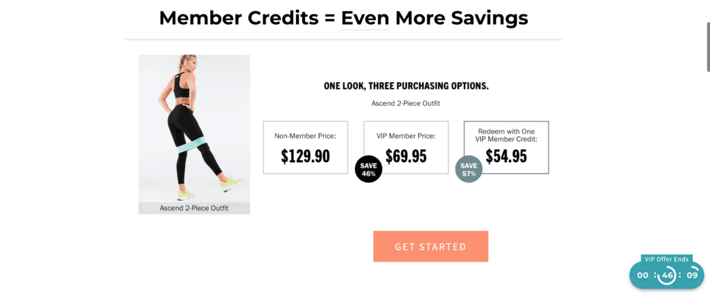 Fabletics credit system